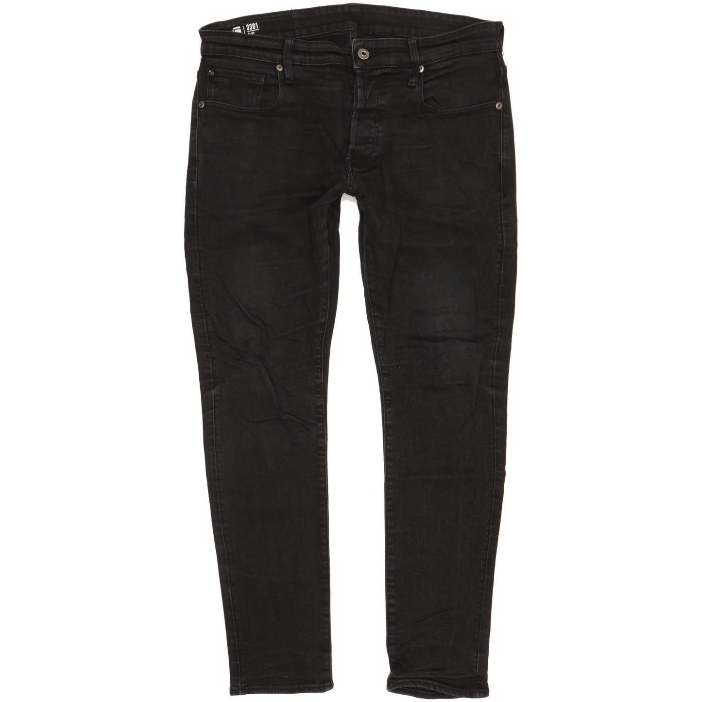 G-Star 3301 Men Blue Straight Slim Stretch Jeans W34 L30