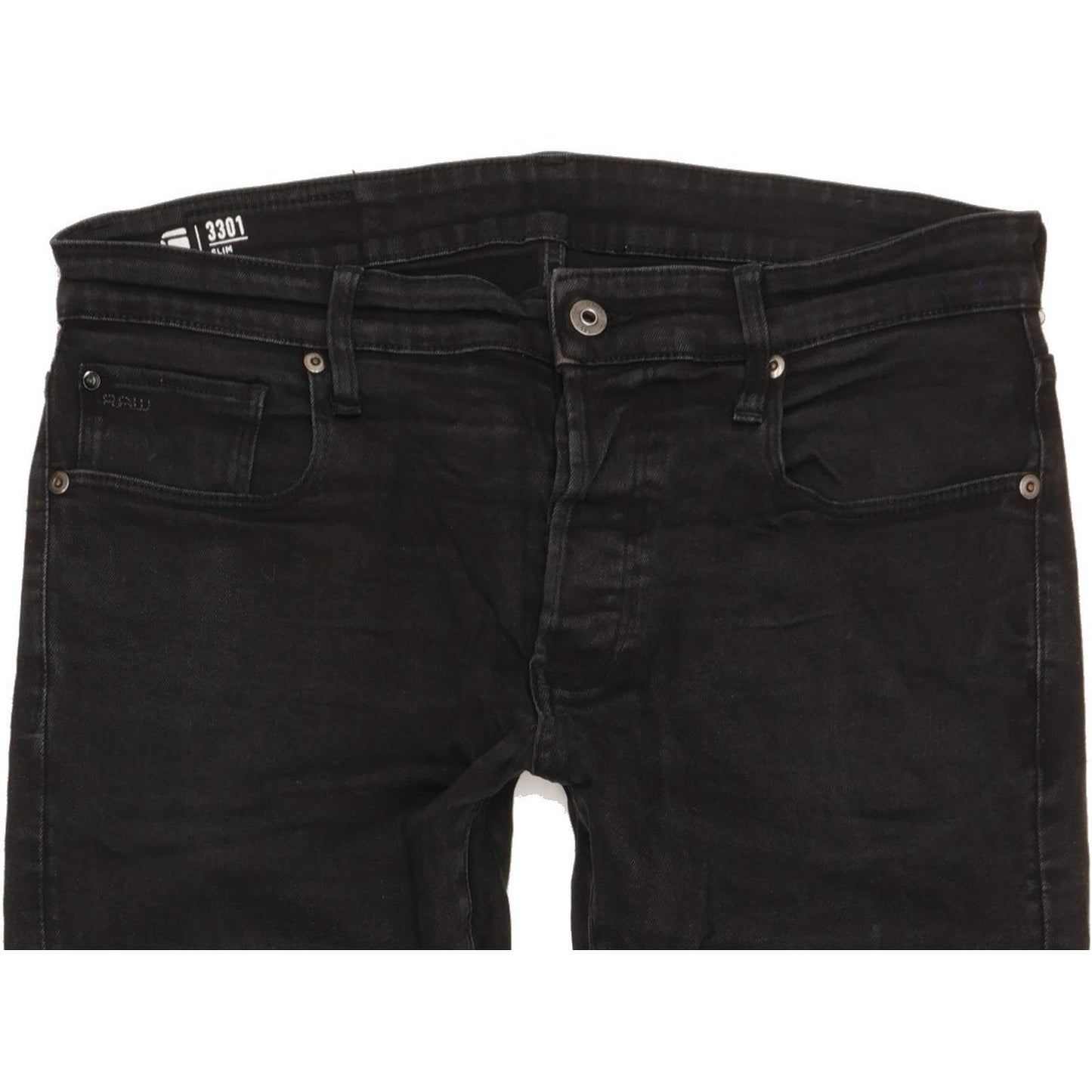 G-Star 3301 Men Blue Straight Slim Stretch Jeans W34 L30