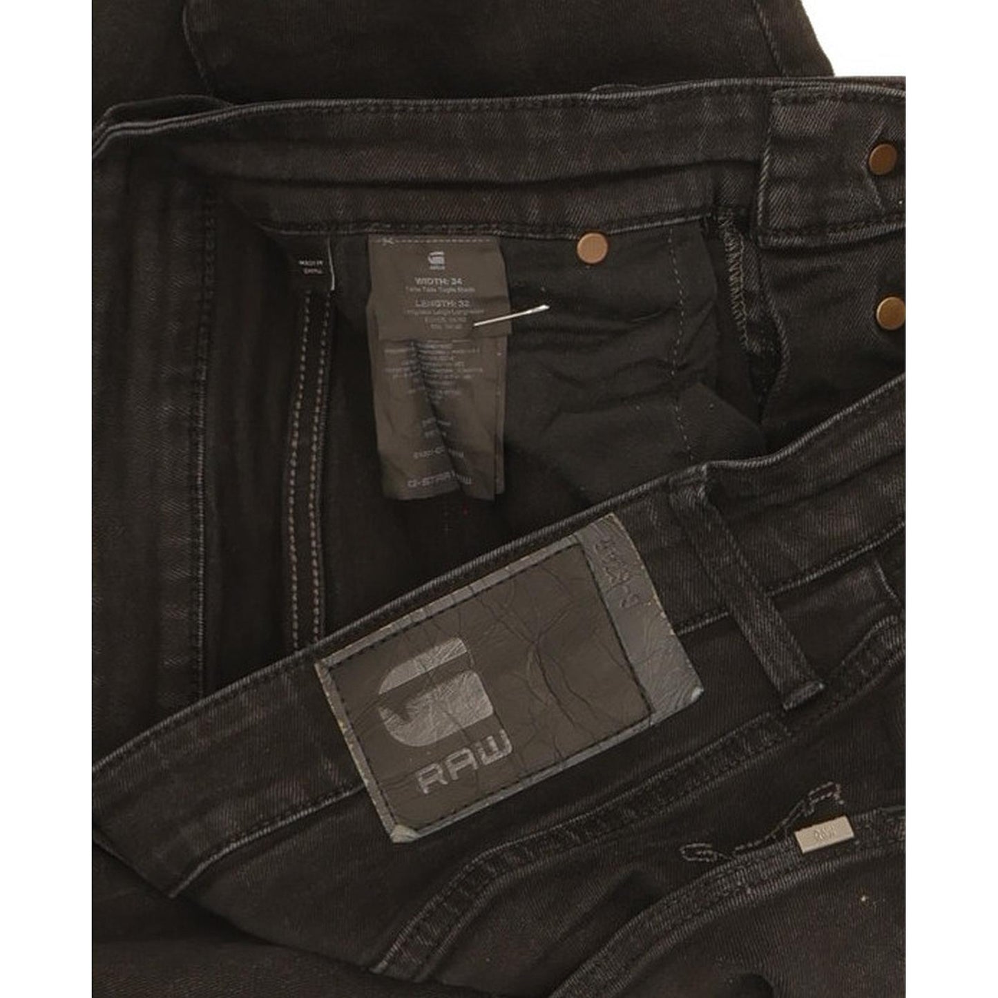 G-Star 3301 Men Blue Straight Slim Stretch Jeans W34 L30