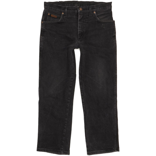 Wrangler Texas Men Black Straight Regular Stretch Jeans W33 L27