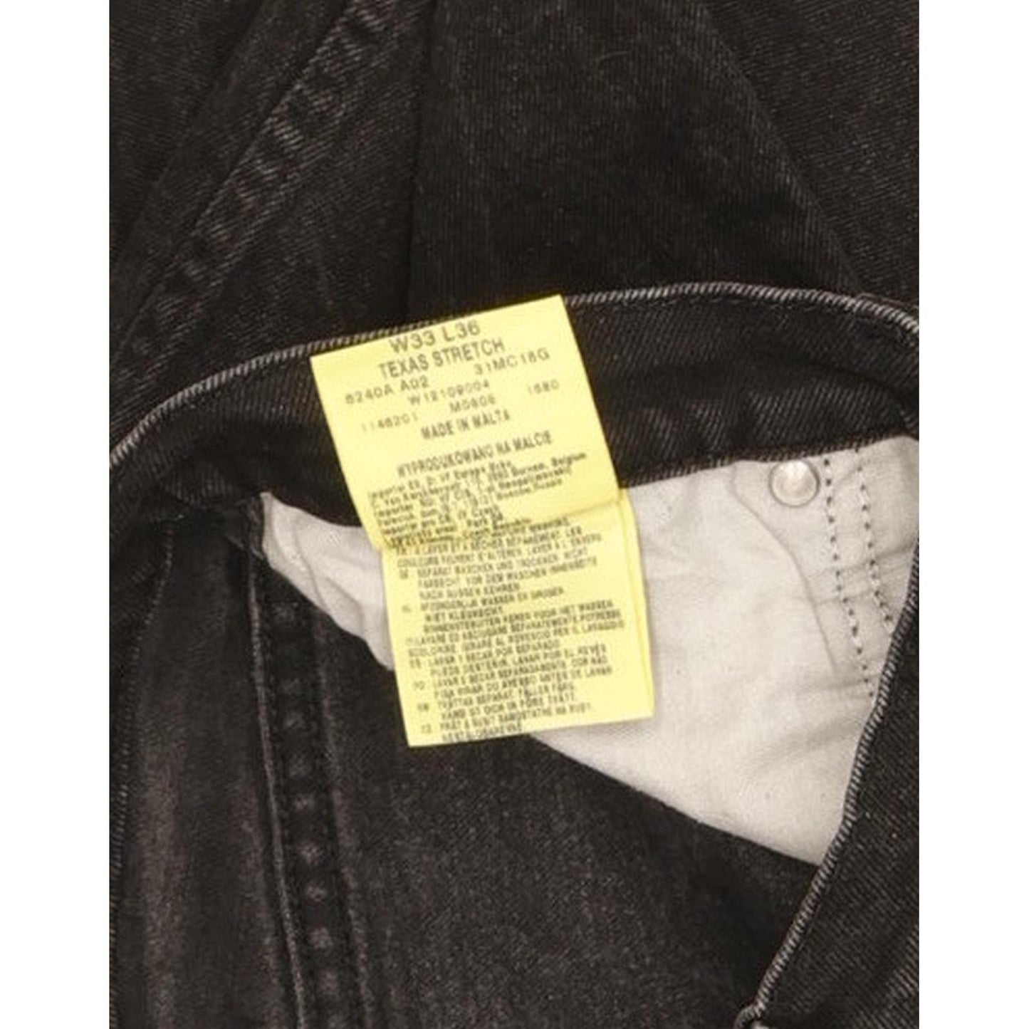 Wrangler Texas Men Black Straight Regular Stretch Jeans W33 L27