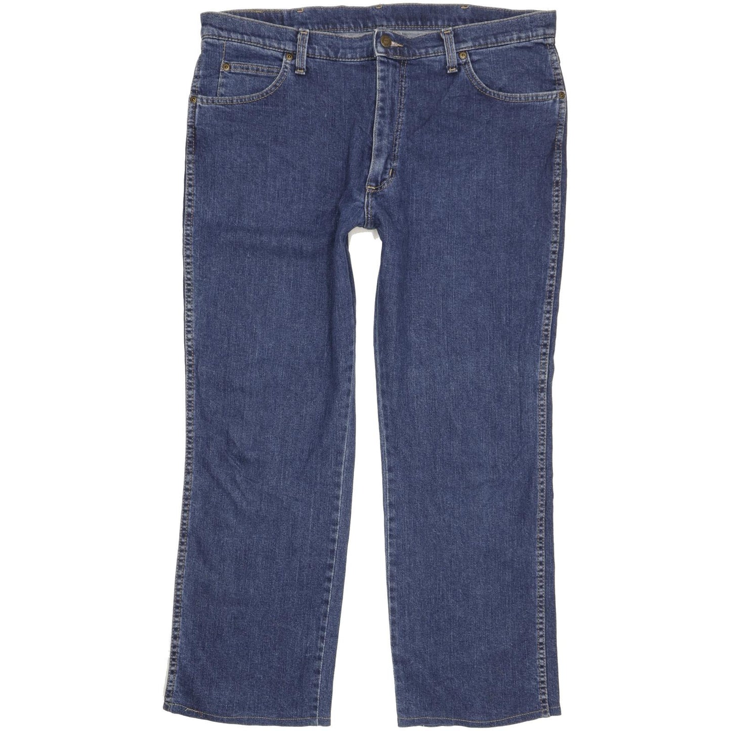 Wrangler Durable Quality Men Blue Straight Regular Stretch Jeans W38 L28