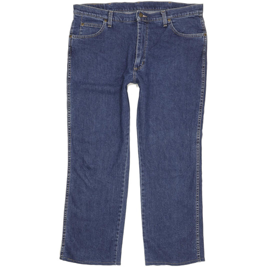 Wrangler Durable Quality Men Blue Straight Regular Stretch Jeans W38 L28