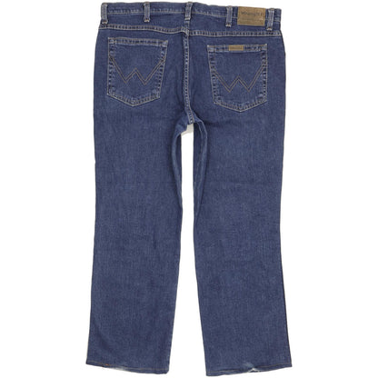 Wrangler Durable Quality Men Blue Straight Regular Stretch Jeans W38 L28