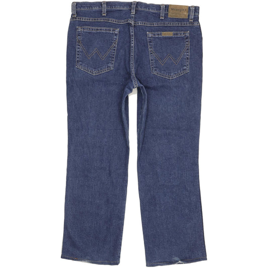 Wrangler Durable Quality Men Blue Straight Regular Stretch Jeans W38 L28