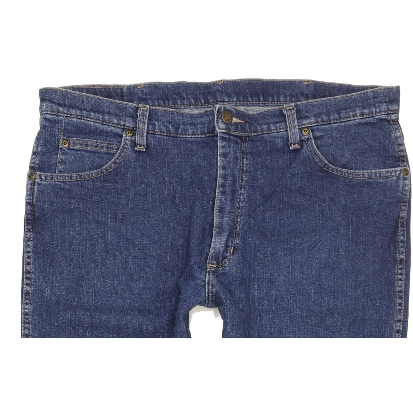 Wrangler Durable Quality Men Blue Straight Regular Stretch Jeans W38 L28