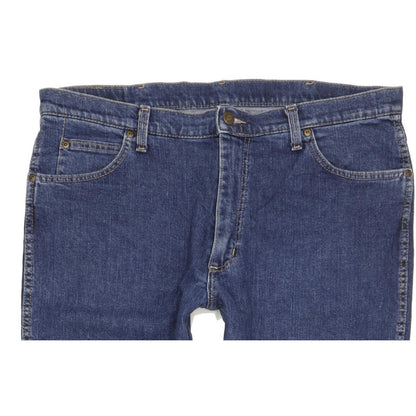 Wrangler Durable Quality Men Blue Straight Regular Stretch Jeans W38 L28