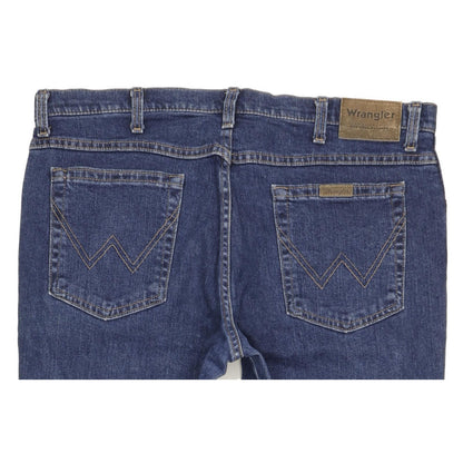 Wrangler Durable Quality Men Blue Straight Regular Stretch Jeans W38 L28