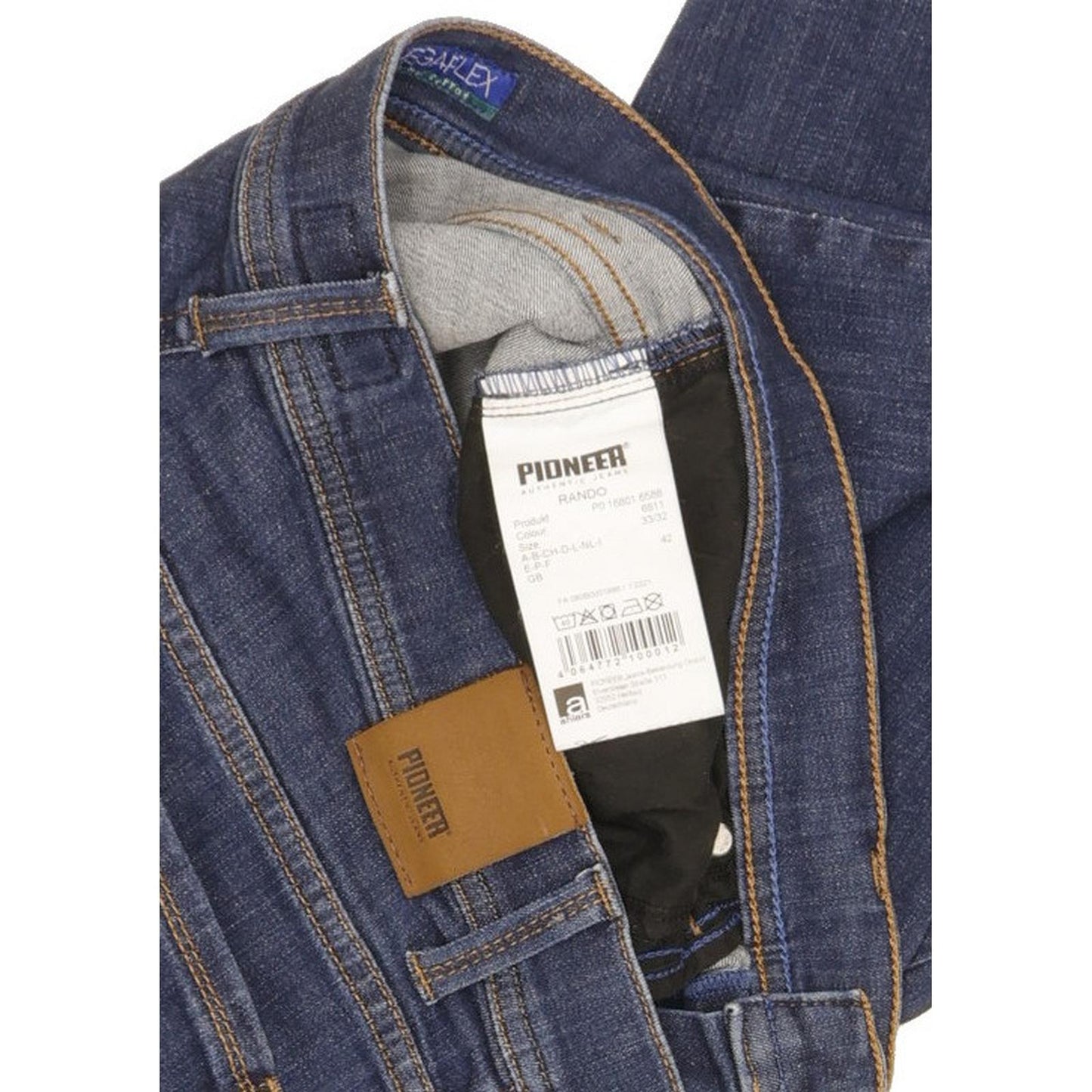 Pioneer Rando Men Blue Straight Slim Stretch Jeans W33 L32