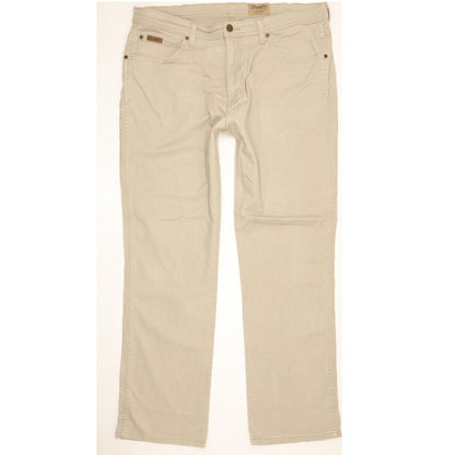 Wrangler Arizona Men Beige Straight Regular Stretch Jeans W38 L32
