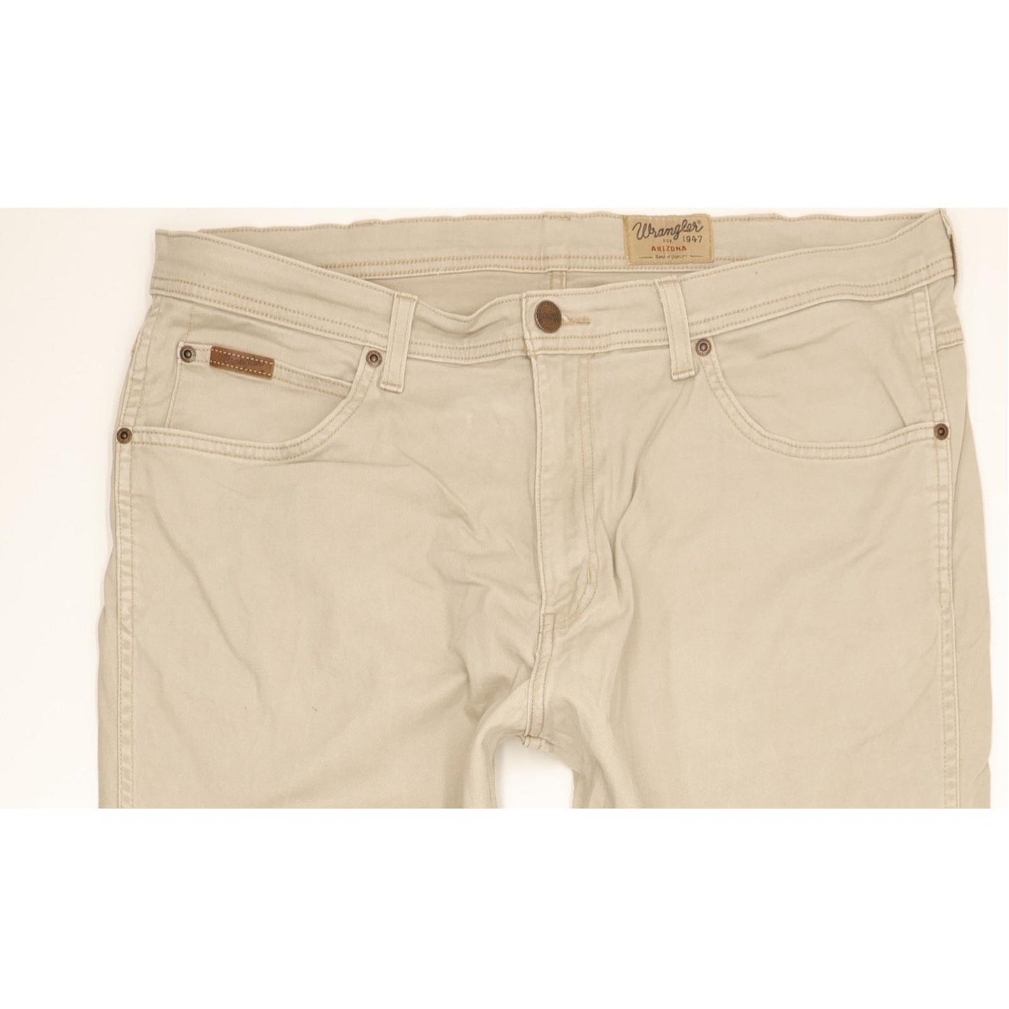 Wrangler Arizona Men Beige Straight Regular Stretch Jeans W38 L32