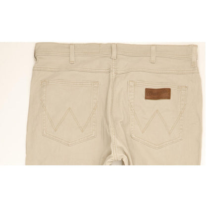 Wrangler Arizona Men Beige Straight Regular Stretch Jeans W38 L32