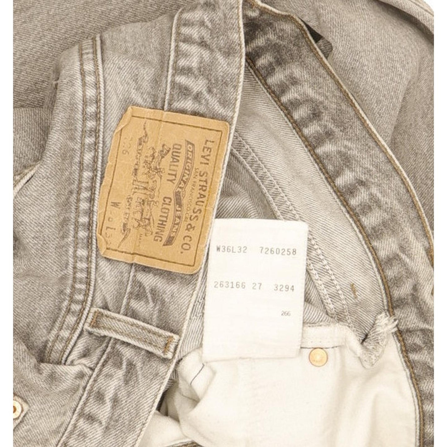 Levi's 726 Men Grey Tapered Relaxed Jeans W36 L32