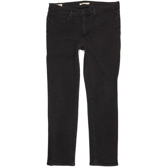 Levi's 312 Shaping Black Straight Slim Jeans High Waisted W33 L31