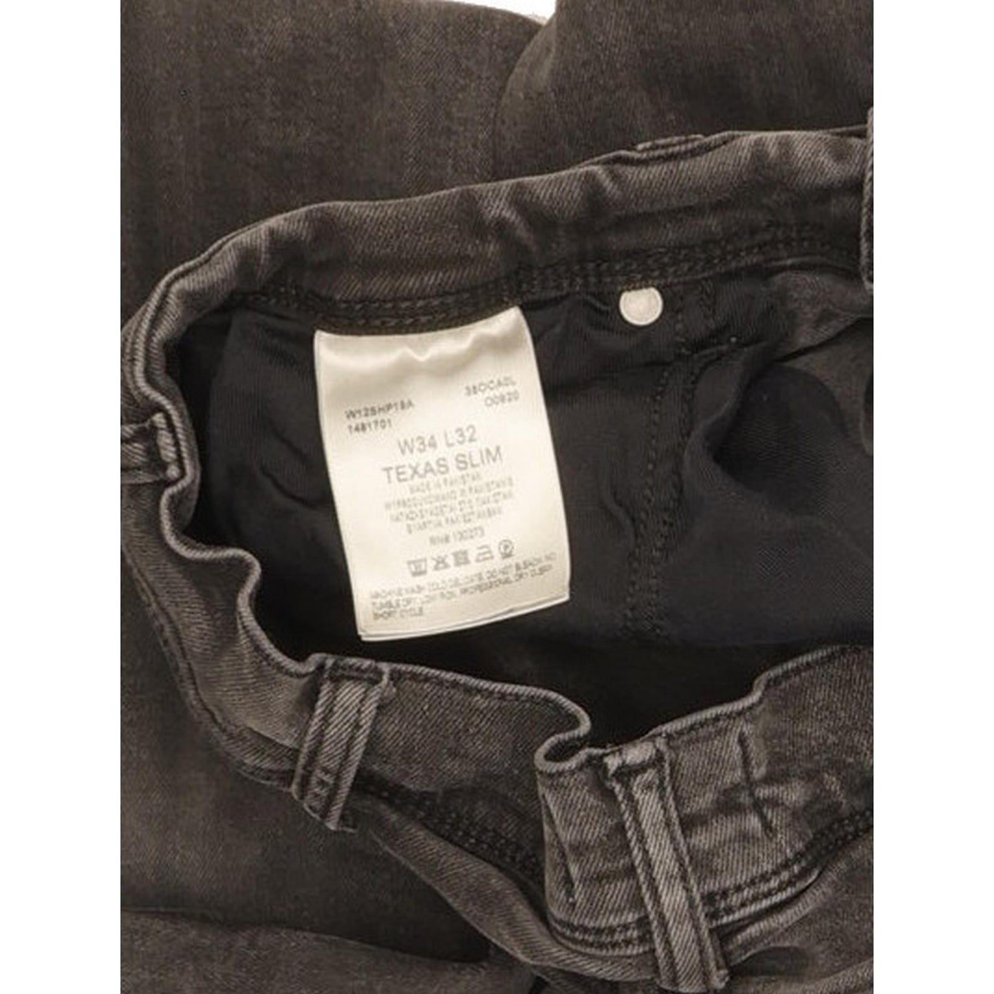 Wrangler Texas Men Black Straight Slim Stretch Jeans W34 L31