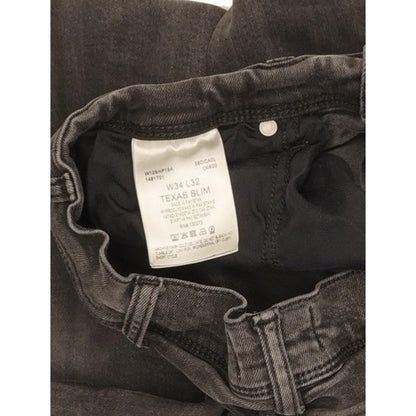 Wrangler Texas Men Black Straight Slim Stretch Jeans W34 L31