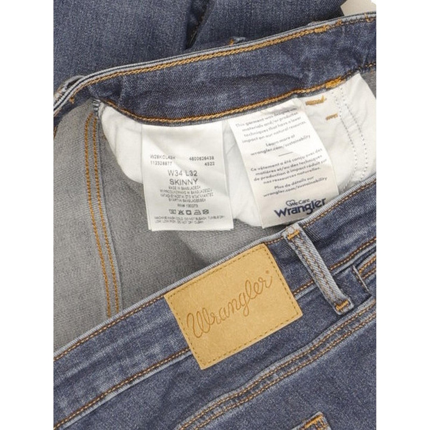 Wrangler Blue Skinny Slim Stretch Jeans High Waisted W34 L30