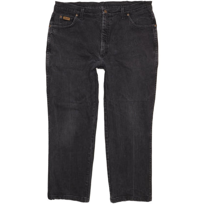 Wrangler Texas Men Black Straight Regular Stretch Jeans W42 L28