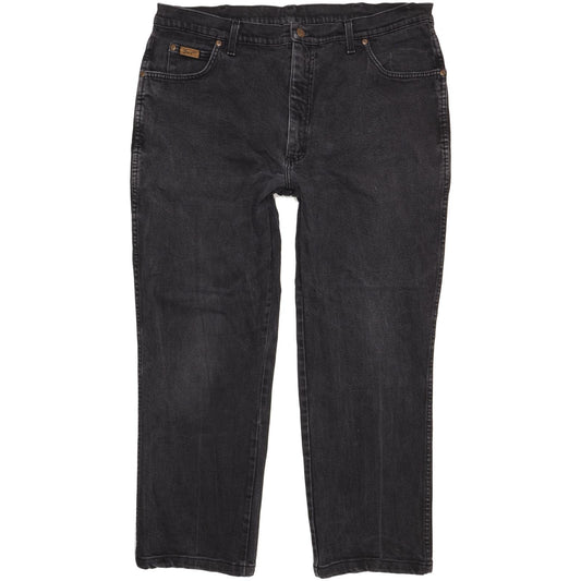 Wrangler Texas Men Black Straight Regular Stretch Jeans W42 L28