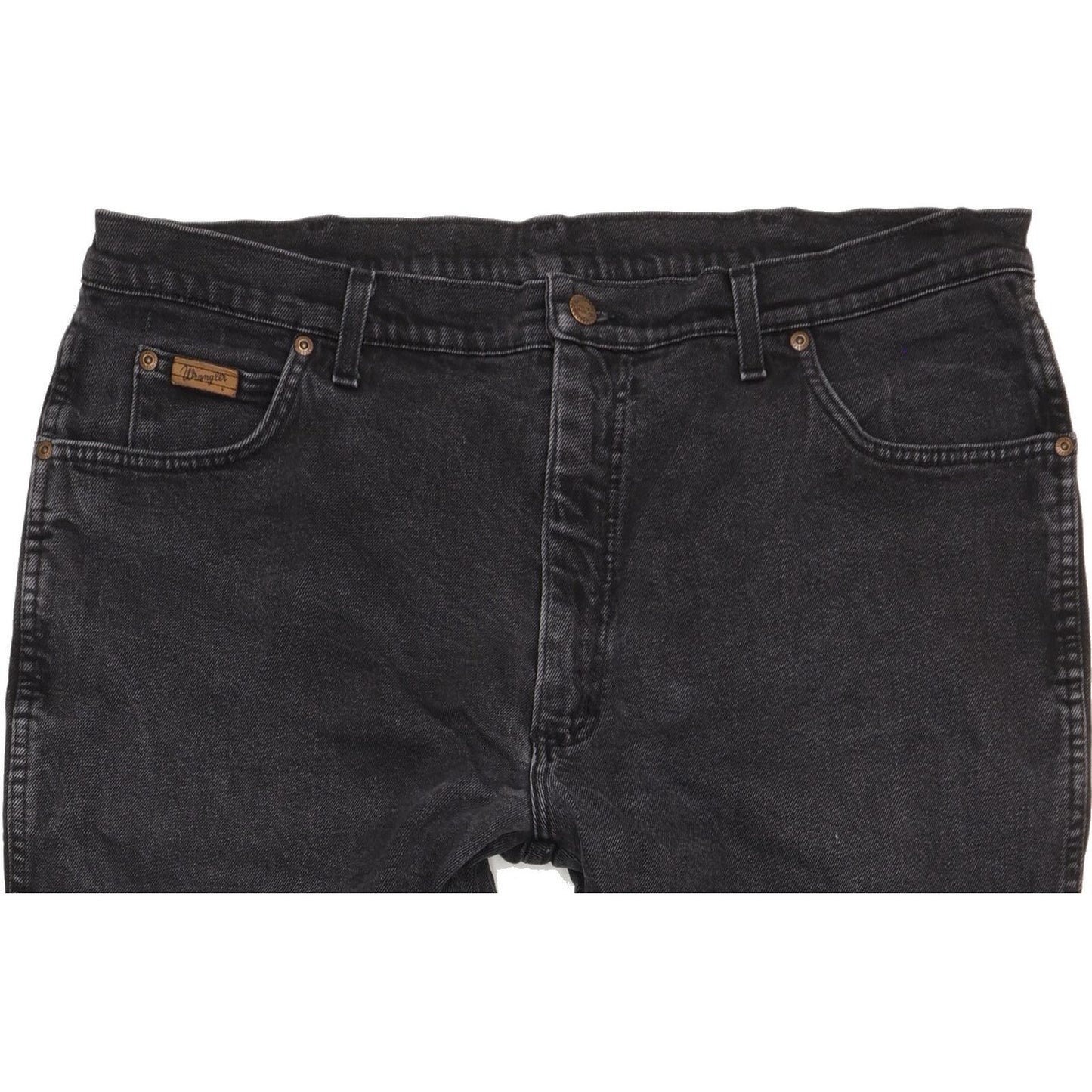 Wrangler Texas Men Black Straight Regular Stretch Jeans W42 L28