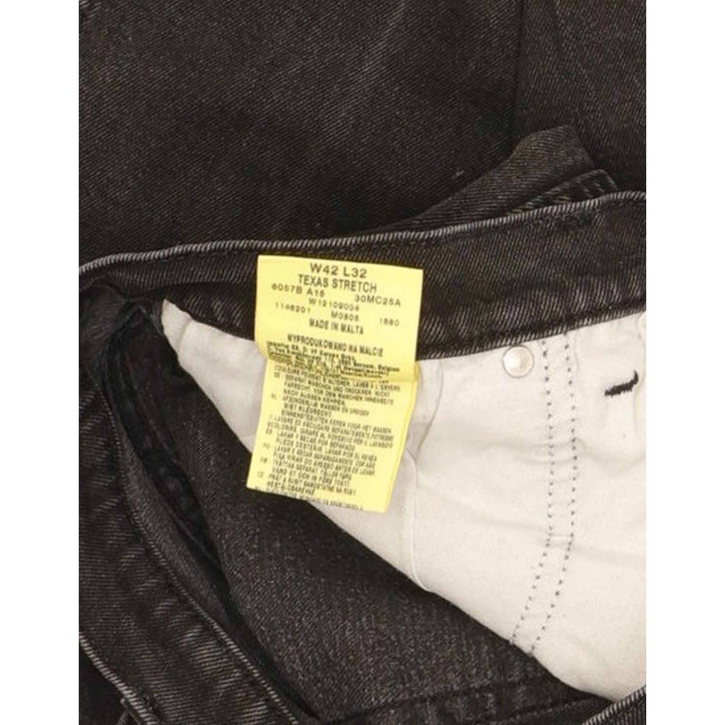 Wrangler Texas Men Black Straight Regular Stretch Jeans W42 L28