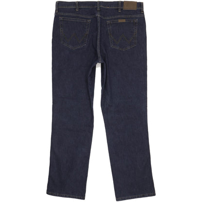 Wrangler Durable Quality Men Blue Straight Regular Stretch Jeans W40 L32