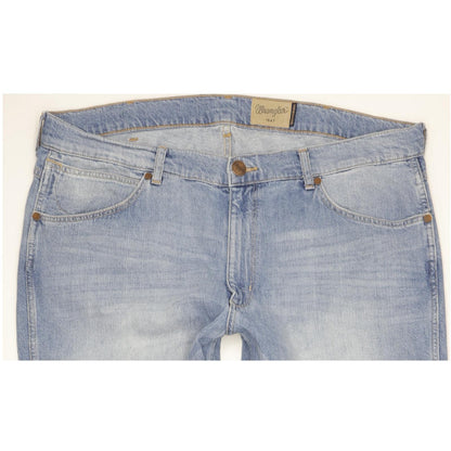 Wrangler Greensboro Men Blue Straight Regular Stretch Jeans W39 L35