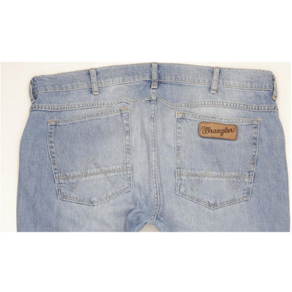 Wrangler Greensboro Men Blue Straight Regular Stretch Jeans W39 L35