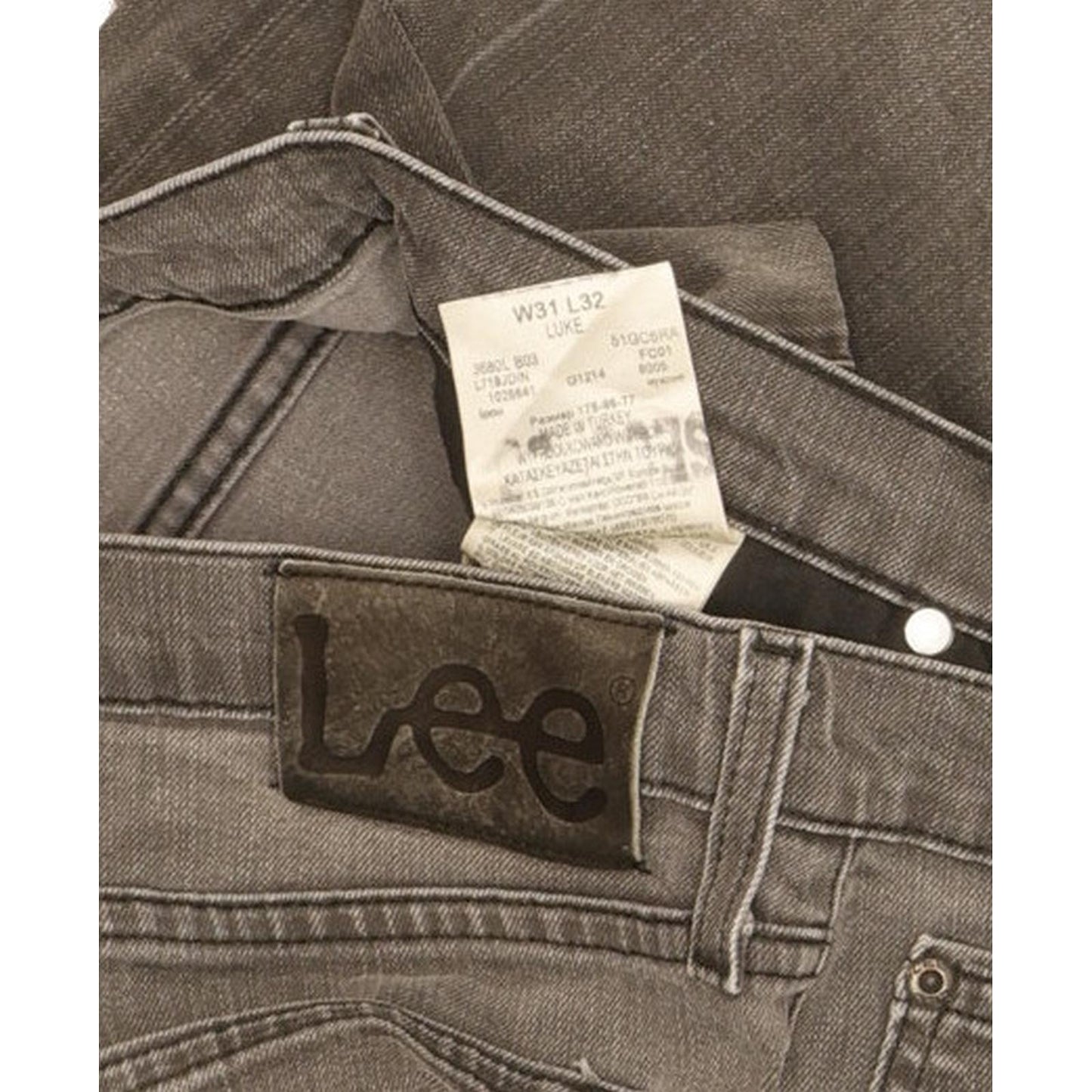 Lee Luke Men Grey Skinny Slim Stretch Jeans W31 L30