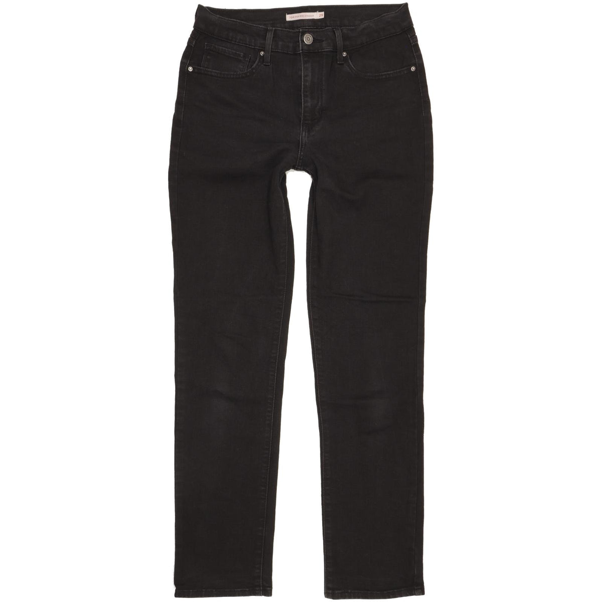Levi's 724 Women Black Straight Slim Stretch Jeans W29 L31