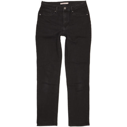 Levi's 724 Women Black Straight Slim Stretch Jeans W29 L31
