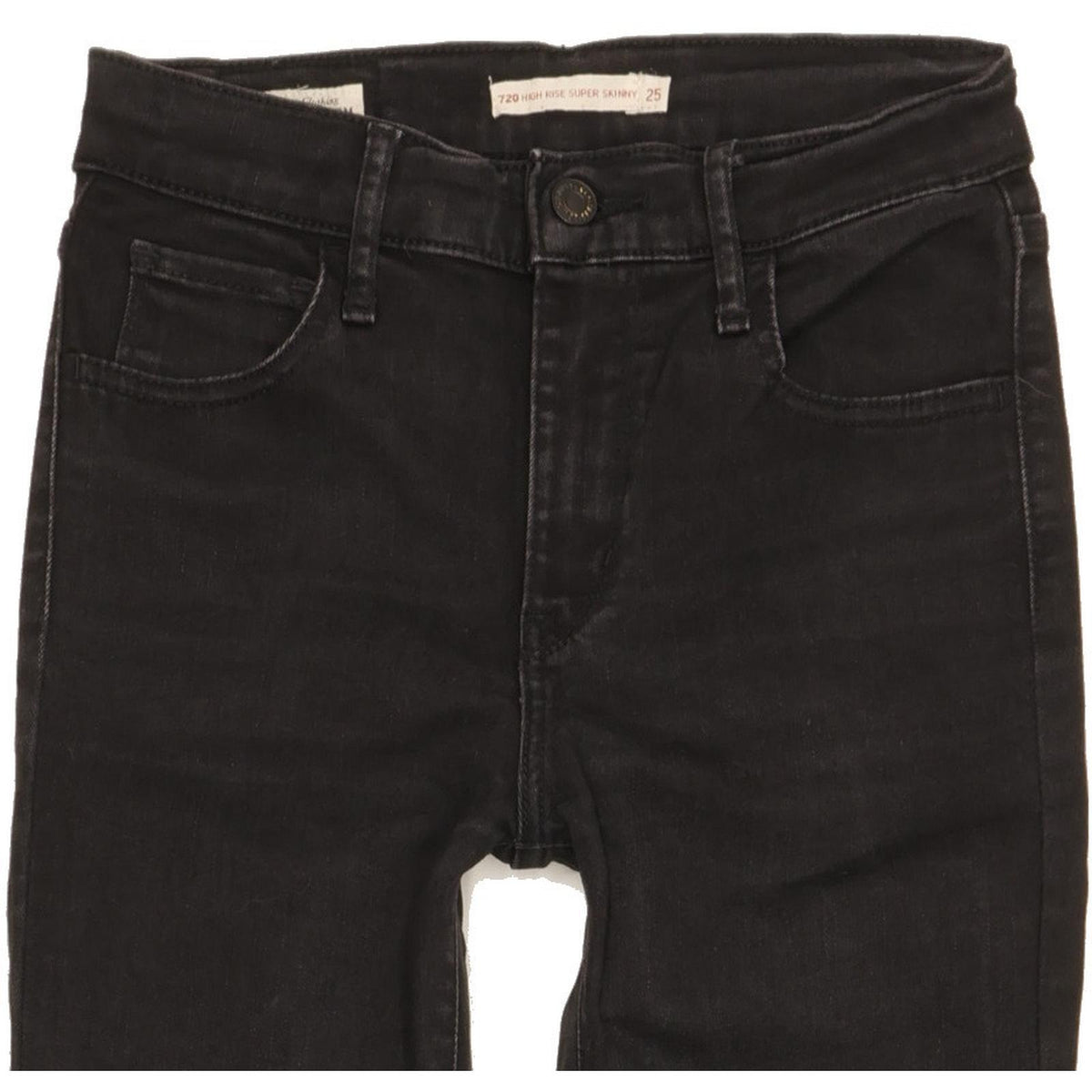Levi's 720 Women Black Skinny Slim Stretch Jeans W25 L30