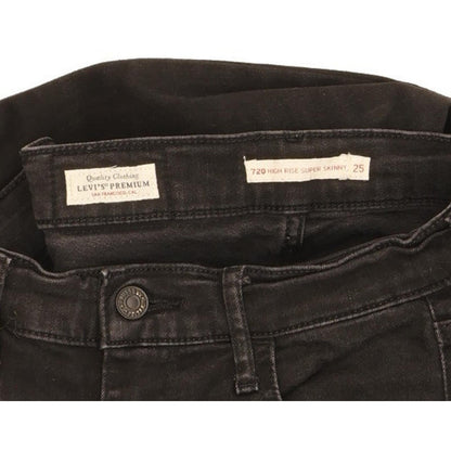 Levi's 720 Women Black Skinny Slim Stretch Jeans W25 L30