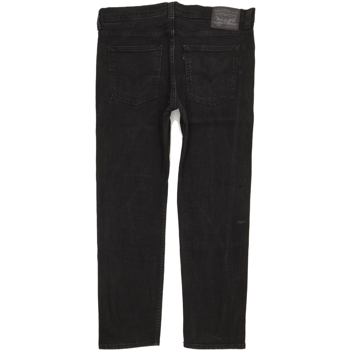 Levi's 508 Men Black Straight Slim Stretch Jeans W35 L29