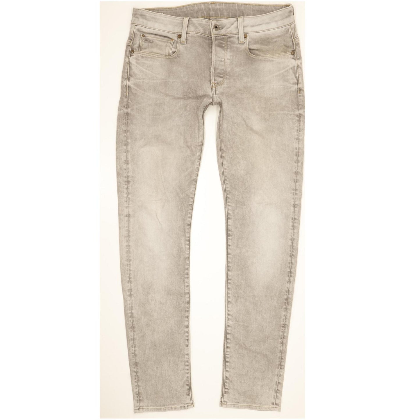 G-Star 3301 Men Grey Straight Slim Stretch Jeans W33 L33