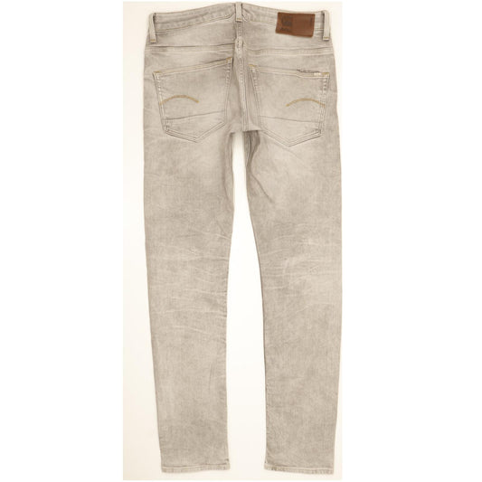 G-Star 3301 Men Grey Straight Slim Stretch Jeans W33 L33