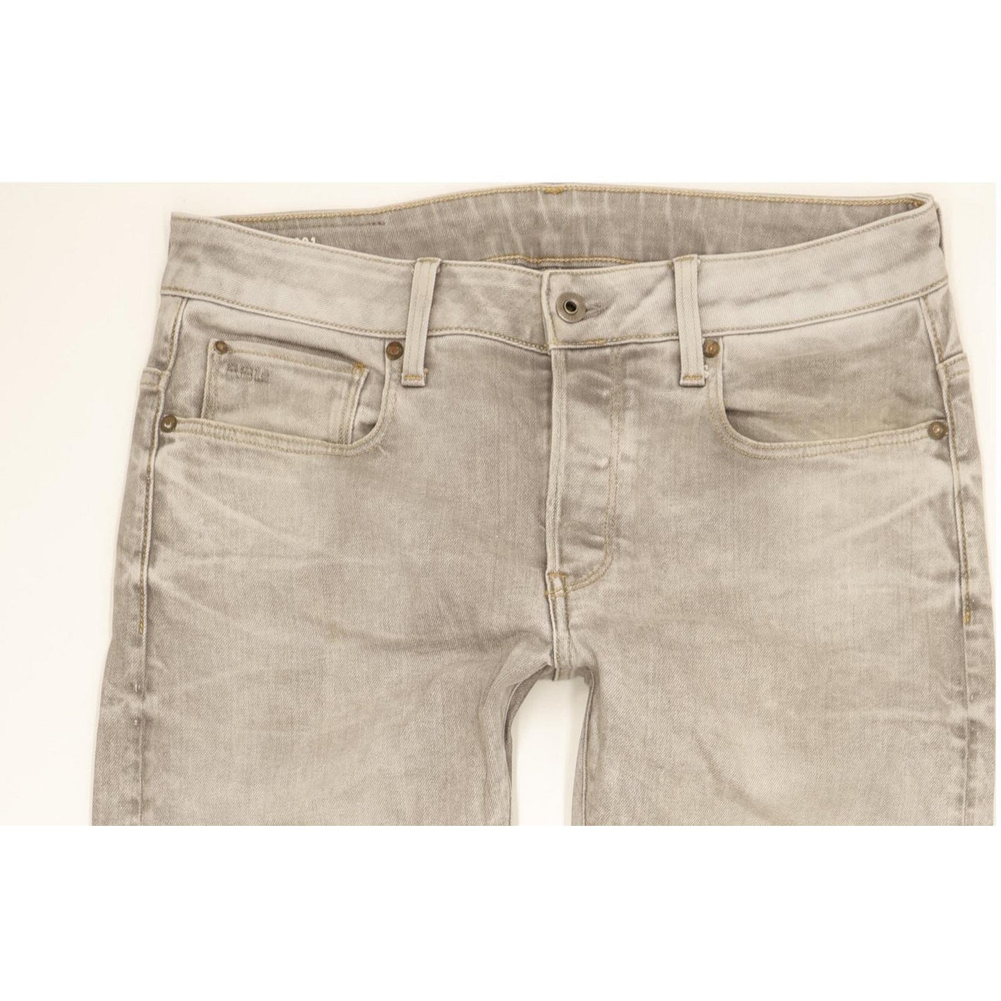 G-Star 3301 Men Grey Straight Slim Stretch Jeans W33 L33