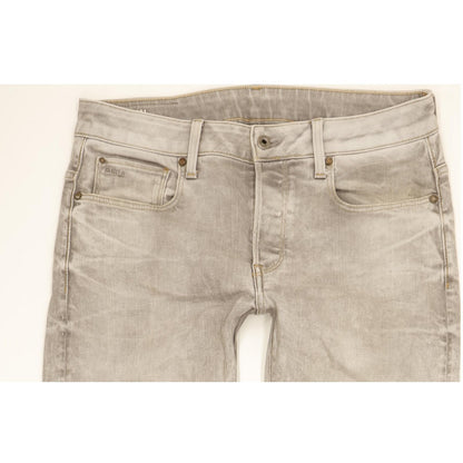 G-Star 3301 Men Grey Straight Slim Stretch Jeans W33 L33