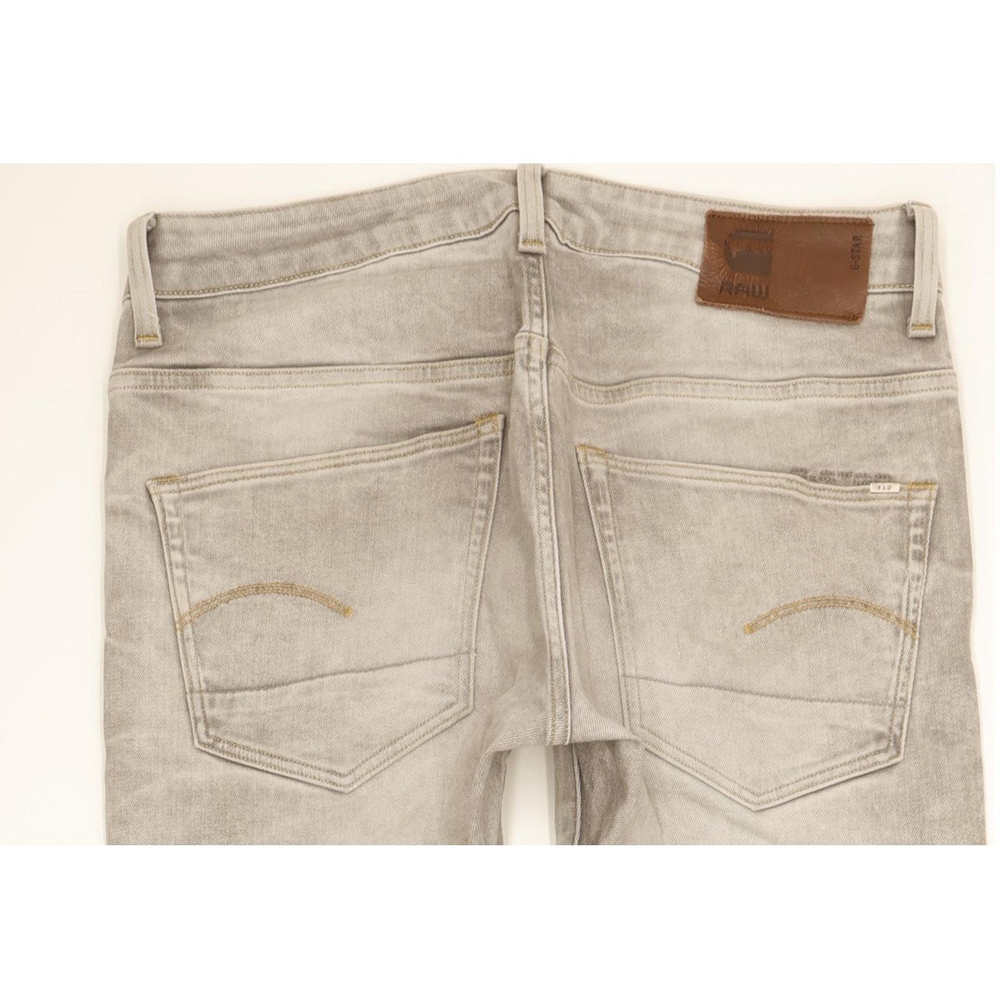 G-Star 3301 Men Grey Straight Slim Stretch Jeans W33 L33