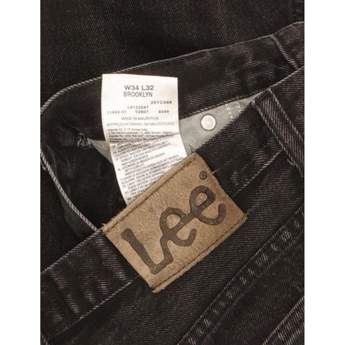 Lee Brooklyn Men Black Straight Regular Jeans W34 L31