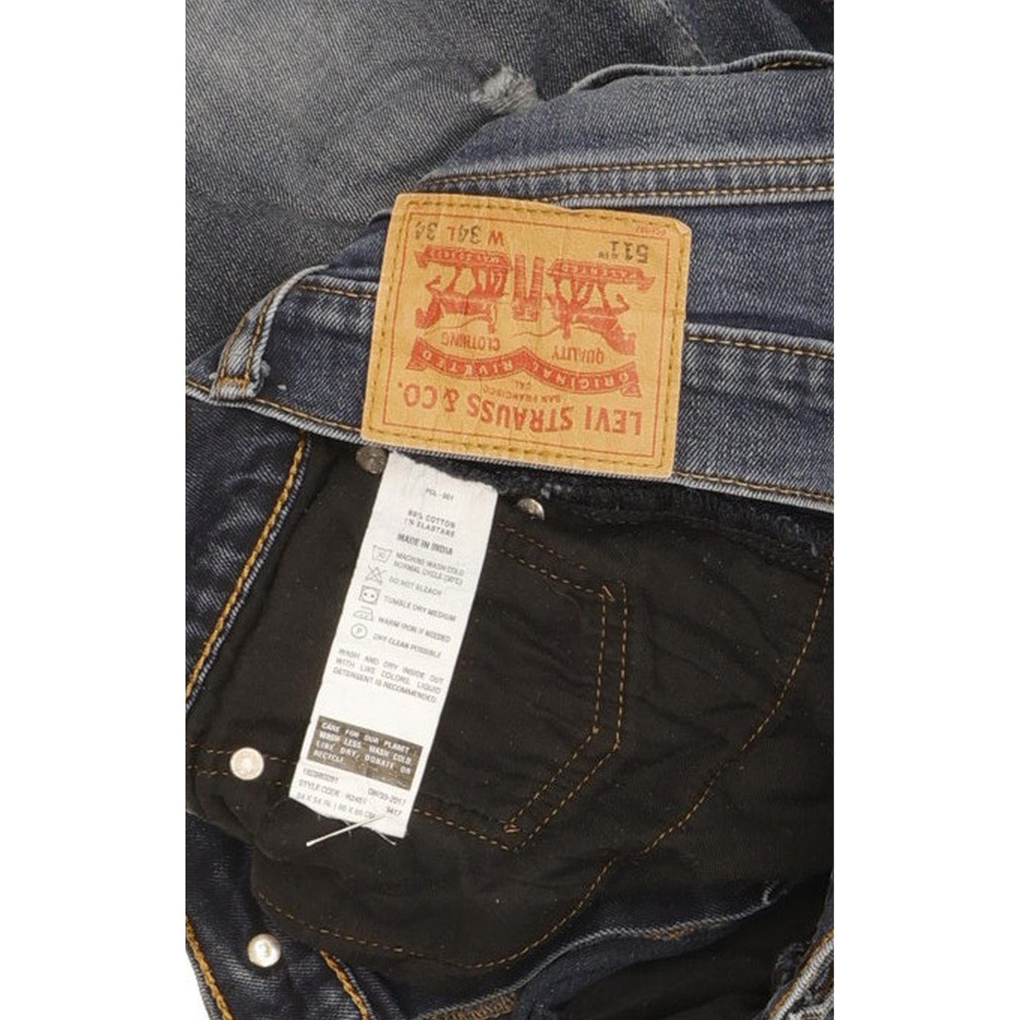 Levi's 511 Men Blue Straight Slim Stretch Jeans W34 L32