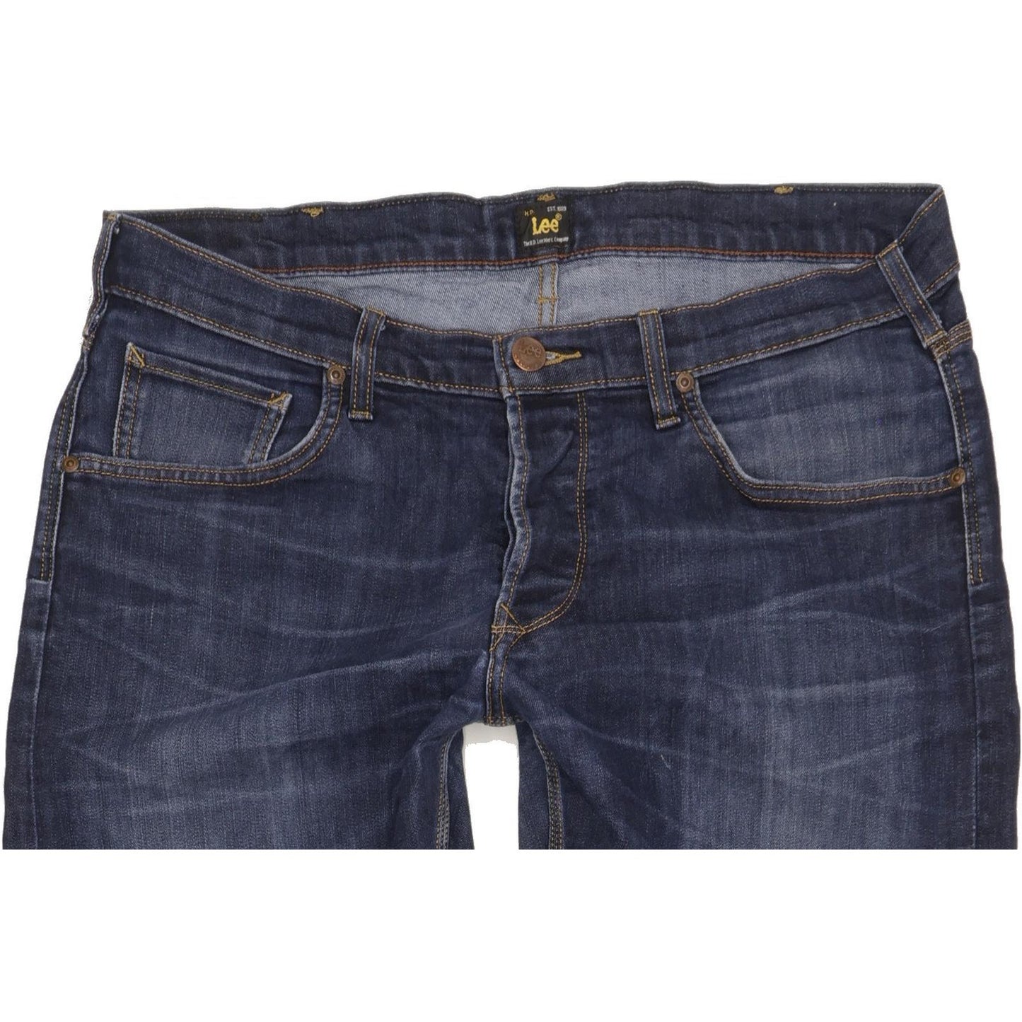 Lee Daren Men Blue Straight Slim Stretch Jeans W36 L35