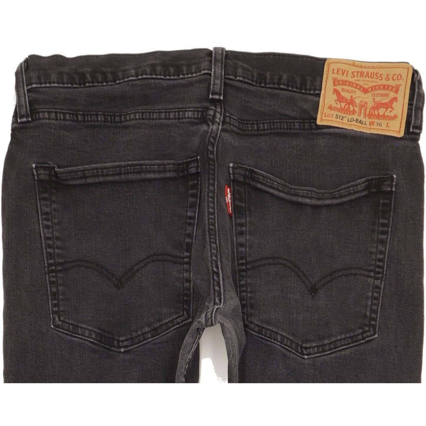 Levi's 512 Lo-Ball Men Black Tapered Slim Stretch Jeans W36 L32