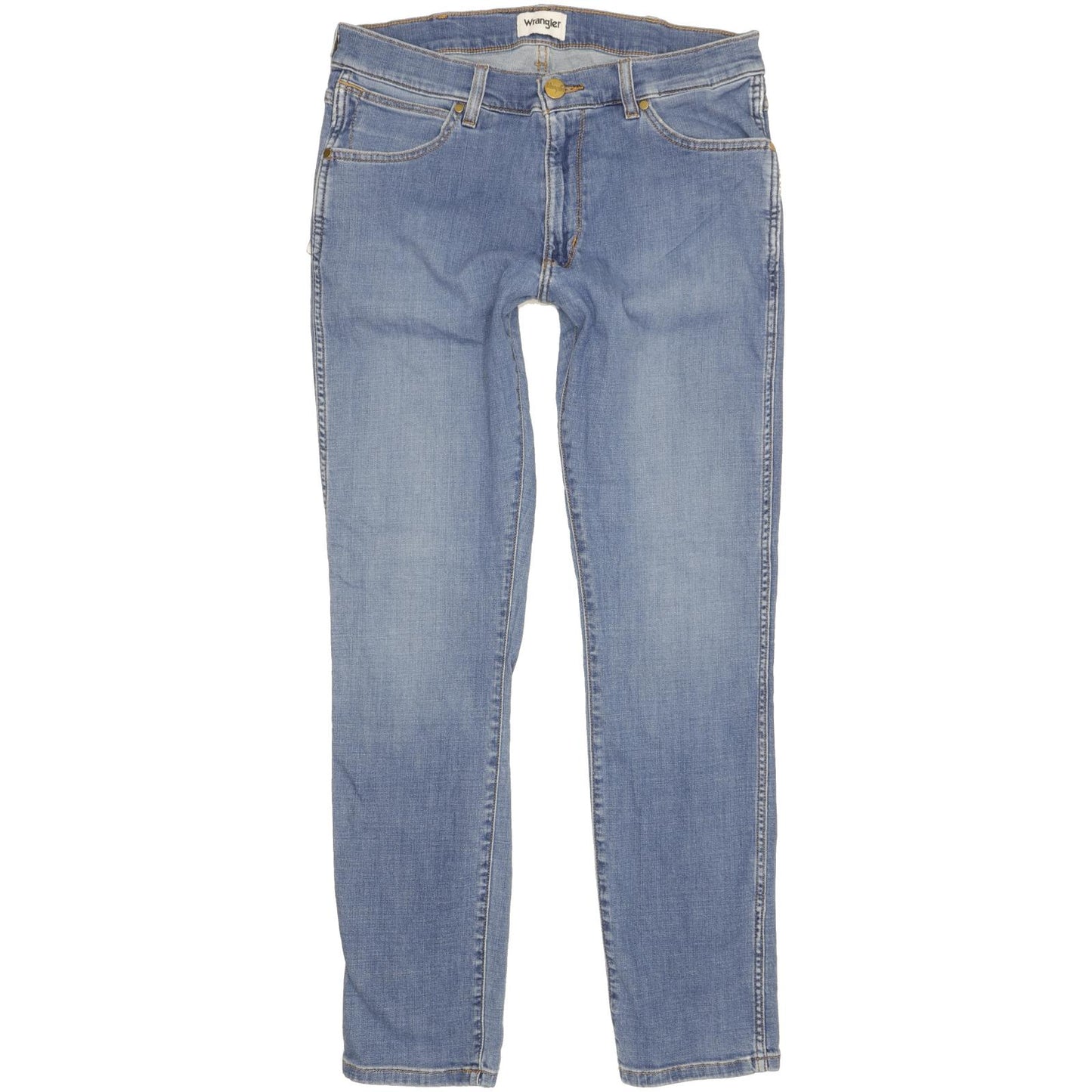 Wrangler Larston Men Blue Straight Slim Stretch Jeans W33 L32