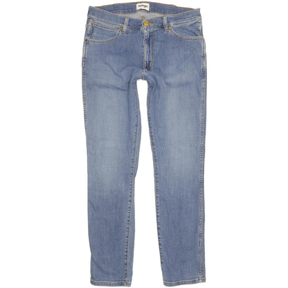 Wrangler Larston Men Blue Straight Slim Stretch Jeans W33 L32
