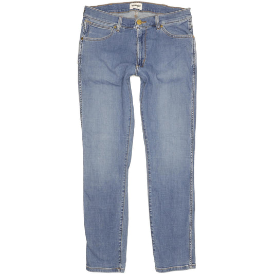 Wrangler Larston Men Blue Straight Slim Stretch Jeans W33 L32