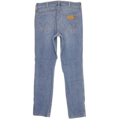 Wrangler Larston Men Blue Straight Slim Stretch Jeans W33 L32