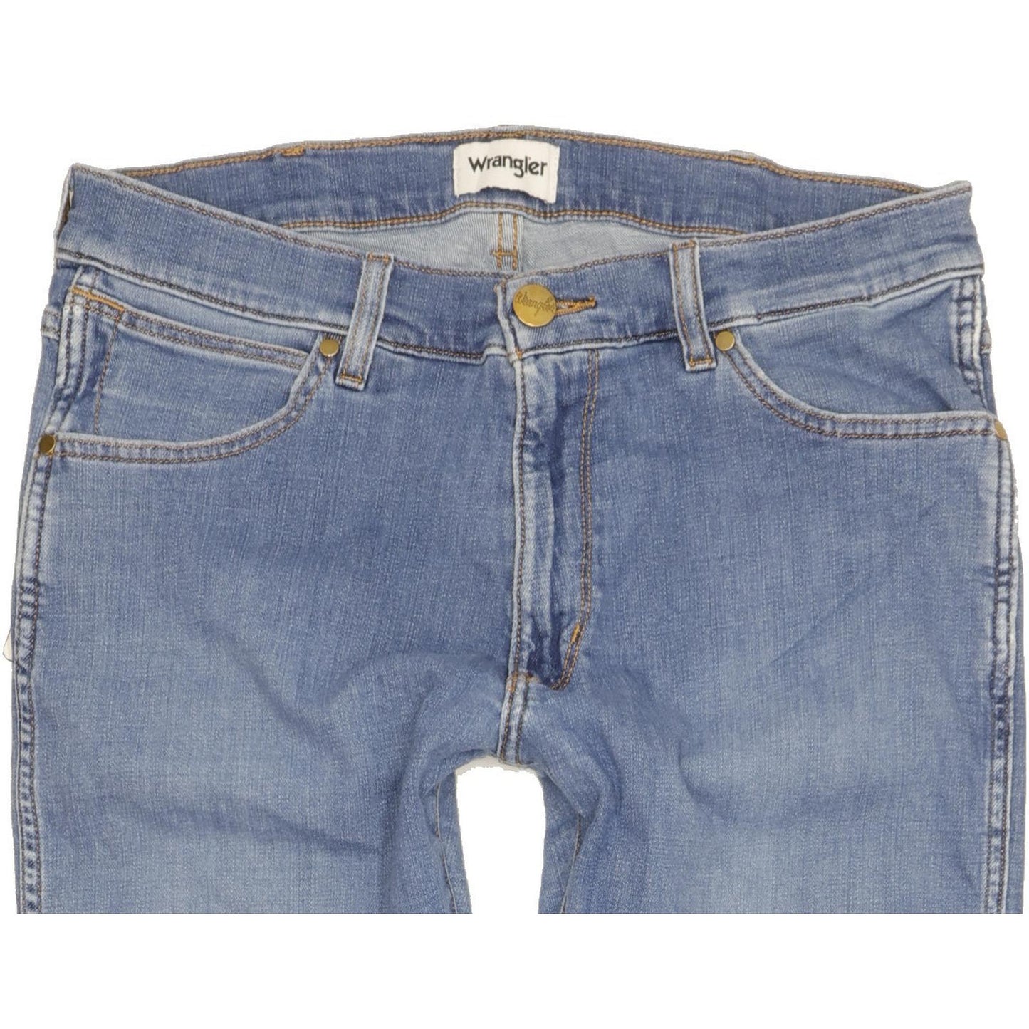 Wrangler Larston Men Blue Straight Slim Stretch Jeans W33 L32