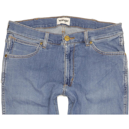Wrangler Larston Men Blue Straight Slim Stretch Jeans W33 L32