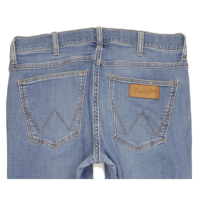 Wrangler Larston Men Blue Straight Slim Stretch Jeans W33 L32